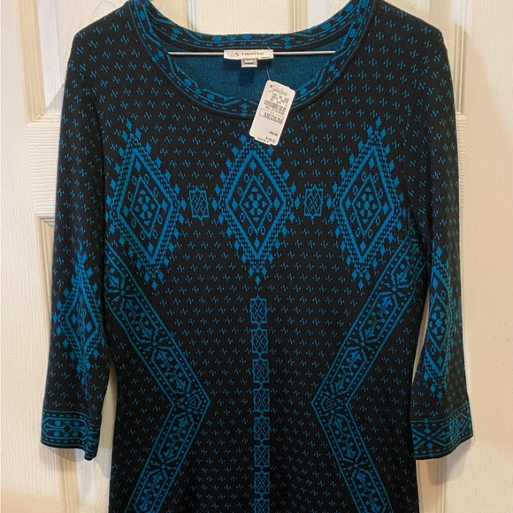 Knitted Dress navy & blue - Picture 1 of 4